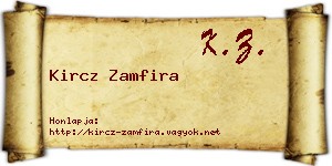 Kircz Zamfira névjegykártya